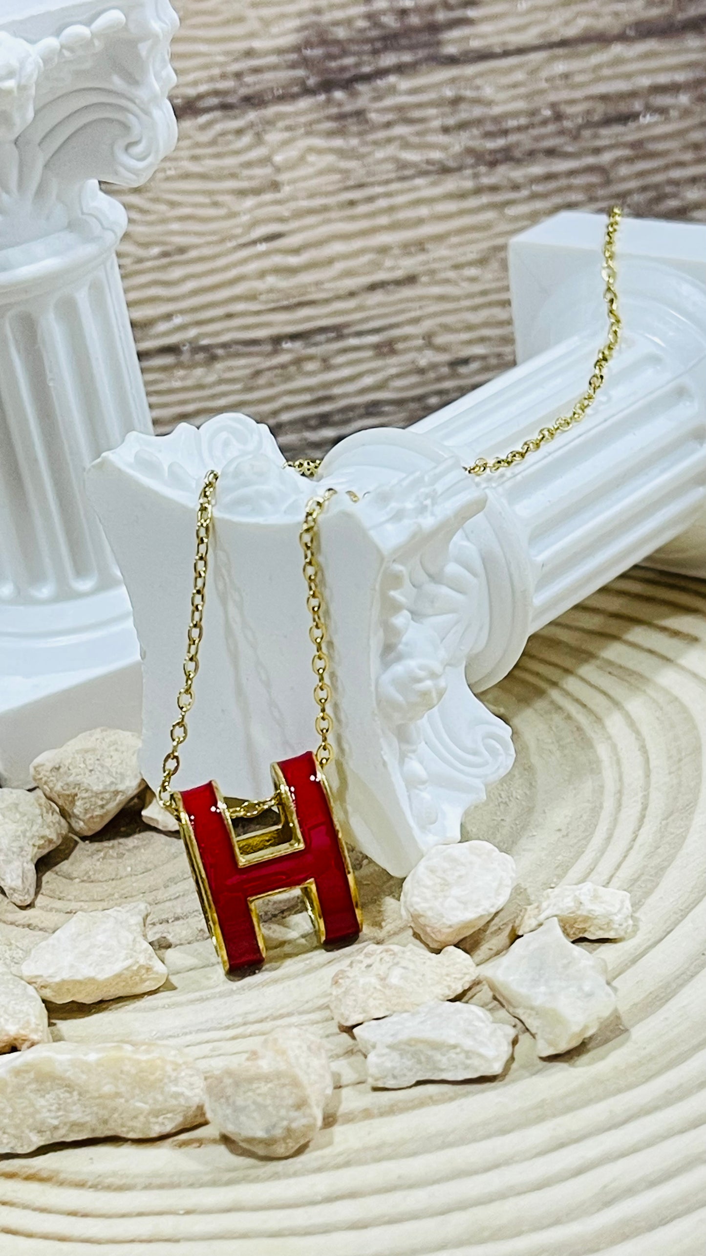 H-necklace set Red