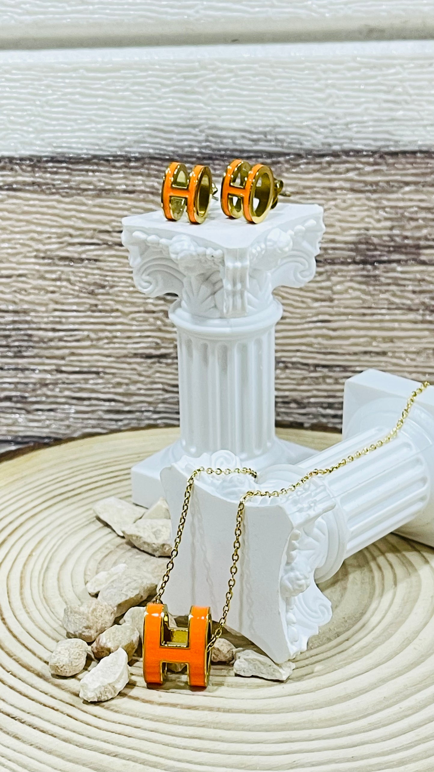 H-necklace set Orange